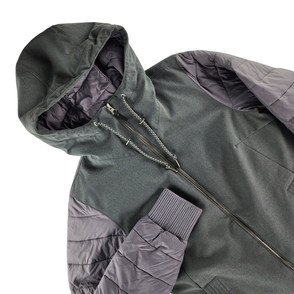 Columbia Hooded Parka Women S Grey Mixed Media Quilted Softshell Jacket